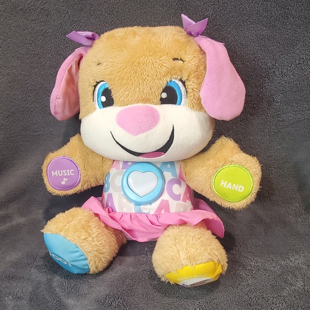Fisher-Price Plush Sis Baby Toy with Smart Stages Learning Content, Laugh& Learn